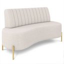 Ver imagem 2 de Sofá 2 Lugares 160cm Pés Aço Dourado Tamar Boucle Bege Z08 - Mpozenato
