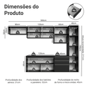 Ver imagem 6 de Armário de Cozinha Completa 300 cm Suspenso Preto Nice Madesa 10