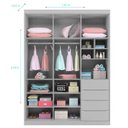 Ver imagem 2 de Guarda Roupa Infantil Blenda Cinza Acetinado - Phoenix Baby