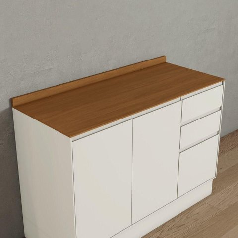Tampo para Balcão Pia Fineze 120cm MDF Cinamomo Marrom Móveis Henn