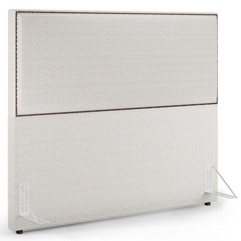 Cabeceira Box Casal King Com Tachas 195 Cm Bouclê Cru