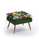 Ver imagem 4 de Kit Poltrona Namoradeira e 2 Poltronas Opala com Puff Lunar Suede Estampado Colorido com Verde Arade