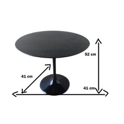 Mesa Saarinen Lateral de 41cm Diâmetro, Tampo em Granito São Gabriel - 2