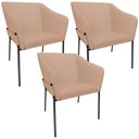 Ver imagem 1 de Kit 3 Cadeiras para Sala de Jantar Estar Living Olívia L02 Linho Rosê - Lyam Decor