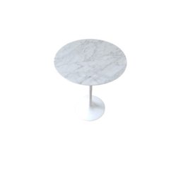 Mesa Saarinen Lateral de 41 cm diâmetro, tampo em Mármore Carrara - 1