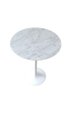 Ver imagem 1 de Mesa Saarinen Lateral de 41 cm diâmetro, tampo em Mármore Carrara
