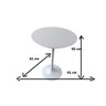 Mesa Saarinen Lateral de 41 cm diâmetro, tampo em Mármore Carrara - 4