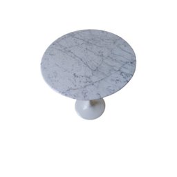 Mesa Saarinen Lateral de 41 cm diâmetro, tampo em Mármore Carrara - 3