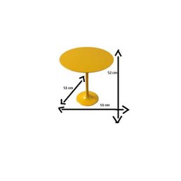 Mesa Saarinen Lateral Tampo 51ø Laca amarela brilhante - 2