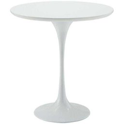 Mesa Saarinen Lateral de 51ø Tampo em Laca Branco - 1