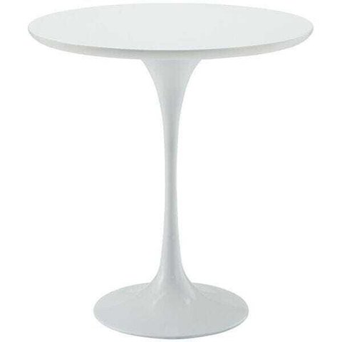 Mesa Saarinen Lateral de 51ø Tampo em Laca Branco