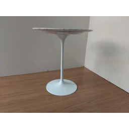 Mesa Saarinen Lateral de 51ø Tampo em Laca Branco - 3