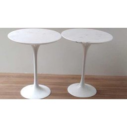 Mesa Saarinen Lateral de 51ø Tampo em Laca Branco - 2