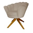 Ver imagem 1 de Combo 2 Poltronas Decorativa Com Base Giratória de Madeira Pétala Suede Cappuccino - LM DECOR
