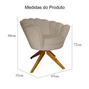 Ver imagem 4 de Combo 2 Poltronas Decorativa Com Base Giratória de Madeira Pétala Suede Cappuccino - LM DECOR