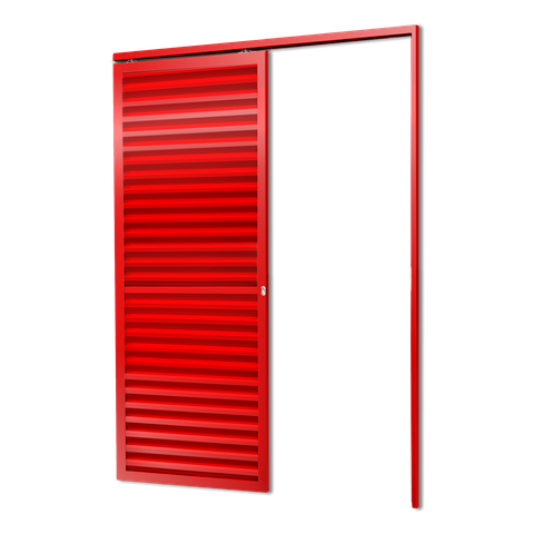 Porta de Correr Suspensa Veneziana Dir L.25 Vermelha 210x70 Brimak