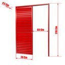 Ver imagem 4 de Porta de Correr Suspensa Veneziana Dir L.25 Vermelha 210x70 Brimak