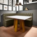 Ver imagem 1 de Canto Alemão 4 Lugares para Lanchonete 1,25x1,60m Capitonê Marrom Sofa Store