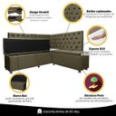 Ver imagem 7 de Canto Alemão 4 Lugares para Lanchonete 1,25x1,60m Capitonê Marrom Sofa Store