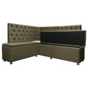 Ver imagem 4 de Canto Alemão 4 Lugares para Lanchonete 1,25x1,60m Capitonê Marrom Sofa Store