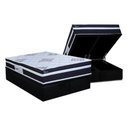 Ver imagem 1 de Conjunto Box Baú Queen: Colchão Molas Paropas Ensacadas Basic Black + Base Crc Suede Black (