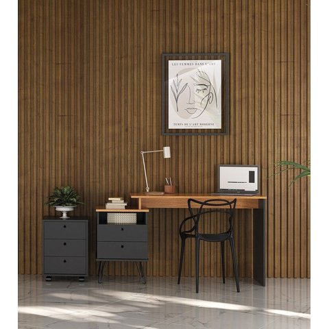 Conjunto Escritório Home: Escrivaninha 6088+ Gaveteiro 5903