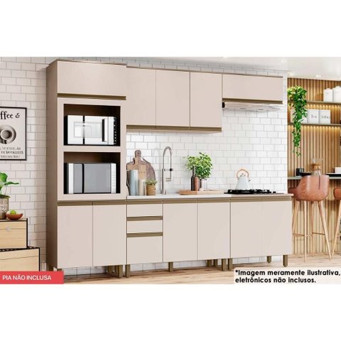 Kit Cozinha Completa 6 Peças Connect (2aéreos+2balcões+1paneleiro+1complemento) C6p23 Duna/