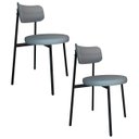 Ver imagem 1 de Cadeira de Jantar Estofada Kit 2 Nyka M25 Linho Cinza Cl - Mpozenato