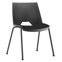 Ver imagem 2 de Kit 04 Cadeiras Empilhável Fixa Liked F02 Base Aço Preto - Lyam Decor