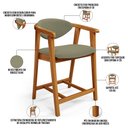Ver imagem 4 de Kit 03 Banquetas Baixa para Cozinha Sala Jantar Bancada Cecília L02 Bouclê Oliva - Lyam Decor