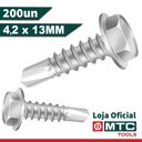 Ver imagem 1 de PARAFUSO BROCANTE FLANGEADO 4,2 X 13 ZINCO BRANCO - 200Pçs