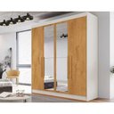 Ver imagem 1 de Guarda Roupa 4 Portas 3 Gavetas e C/2 Espelho Nantes Off White/peroba - Europa