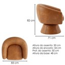 Ver imagem 3 de Poltrona Decorativa Cave Base Giratoria Courino Tcs 727 Moll