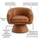 Ver imagem 4 de Poltrona Decorativa Cave Base Giratoria Courino Tcs 727 Moll