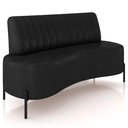 Ver imagem 2 de Sofá Chaise 2 Lugares Sala Living 160cm Pés Industrial Cayman K01 Couríssimo Preto - Lyam Decor