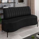 Ver imagem 1 de Sofá Chaise 2 Lugares Sala Living 160cm Pés Industrial Cayman K01 Couríssimo Preto - Lyam Decor
