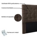 Ver imagem 3 de Cabeceira Solteiro 0,90m Verona Veludo Marrom