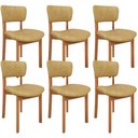 Ver imagem 1 de Kit 06 Cadeiras para Sala de Jantar Cozinha Living Estofada Dara L02 Couríssimo Fendi - Lyam Decor