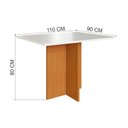 Ver imagem 3 de Mesa Monaco Suíça 110 Freijó Offwhite - Indekes