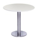 Ver imagem 1 de Mesa Beta Big Inox 75 Cm (alt) Disco Redondo Tampo Mdp Redondo 60 Cm (larg) X 2,50 Cm (alt) Branco