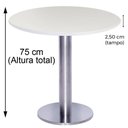 Ver imagem 4 de Mesa Beta Big Inox 75 Cm (alt) Disco Redondo Tampo Mdp Redondo 60 Cm (larg) X 2,50 Cm (alt) Branco