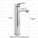 Ver imagem 2 de Torneira Banheiro Quadrada Lavabo Bica Alta Absolute