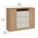 Ver imagem 4 de Cômoda 3 Gavetas 2 Portas Mdp 122x94x43cm 1023