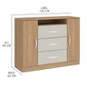 Cômoda 3 Gavetas 2 Portas Mdp 122x94x43cm 1023 - 4