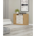 Ver imagem 1 de Cômoda 3 Gavetas 2 Portas Mdp 122x94x43cm 1023