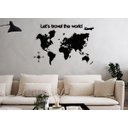 Ver imagem 2 de Mapa Mundi + Let'S Travel The World 120x85cm Lettering em Madeira MDF Parede