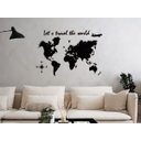 Ver imagem 3 de Mapa Mundi + Let'S Travel The World 120x85cm Lettering em Madeira MDF Parede