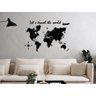 Mapa Mundi + Let'S Travel The World 120x85cm Lettering em Madeira MDF Parede - 3