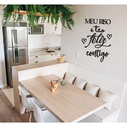 Meu riso é tão feliz contigo 50x37cm LETTERING em Madeira MDF Aplique de Parede - 2