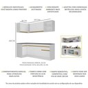 Ver imagem 6 de Armário de Cozinha Compacta de Canto com Rodapé Veneza Multimóveis V2093 Branco/Dourado